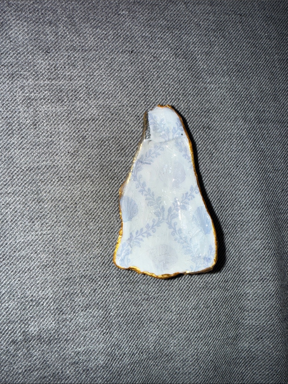 White Blue and Gold Handmade Magnet